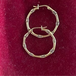 Daisy London Embossed Flower Gold Plated Hoops